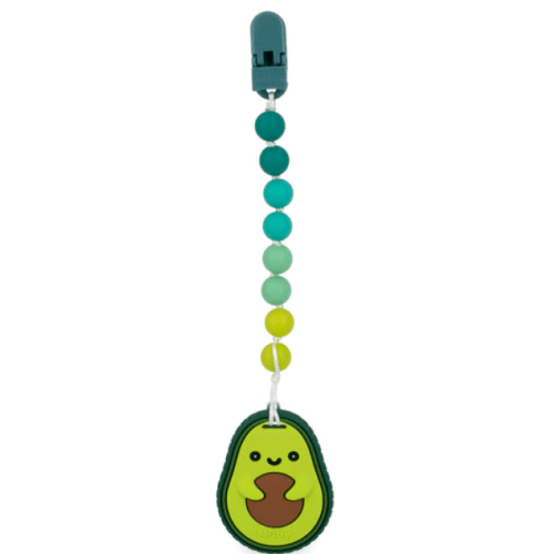 Silicone Teether with Pacifier Clip | Avocado