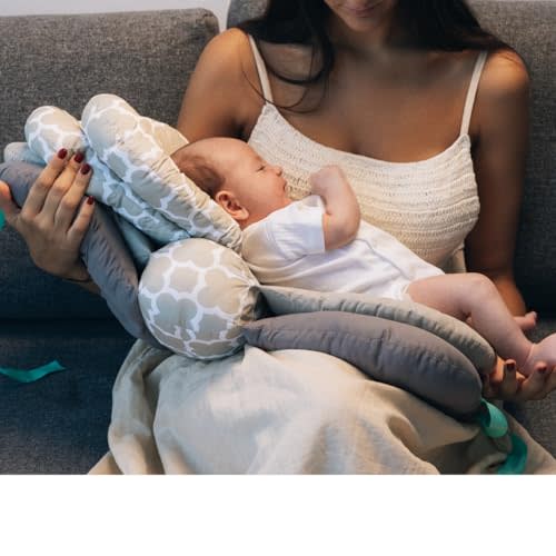 bodreamz Nursing Pillow for Breastfeeding - Breast Feeding Pillow, Adjustable Baby Feeding Butterfly Style - Support for Mom & Baby, Includes 3 Essential Soft Baby Towels