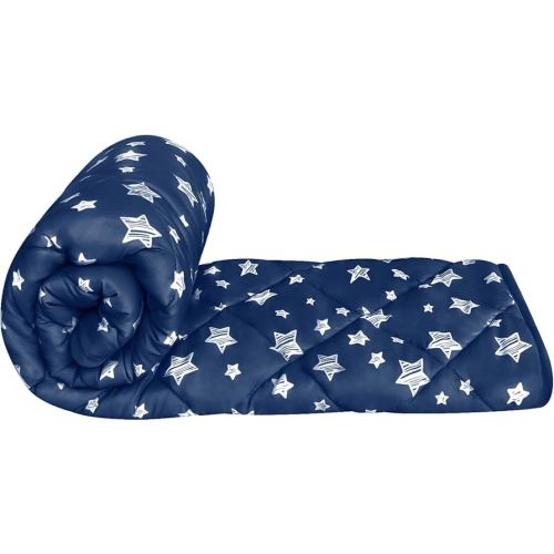 Baby Blanket for Boys and Girls, Soft Cozy Toddler Comforter Quilted with Navy Star Print, Ultra Soft and Comfortable Down Alternative Crib Comforter, 39x47 Inches