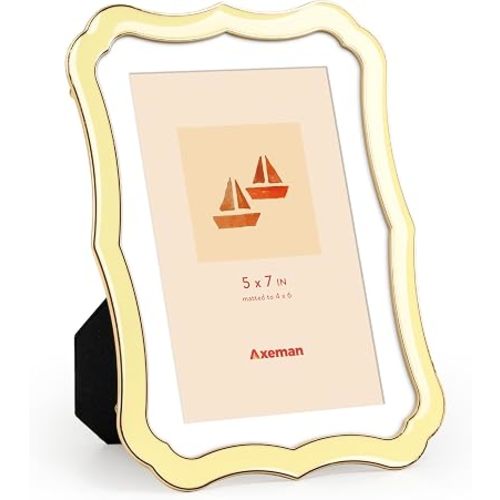 Axeman 5x7 Enamel Picture Frame Matted to 4x6 Photo| Yellow
