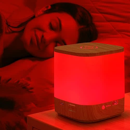 670nm Red Light Night Light for Sleep with Timer, Dimmable Sleep Aid Lamp Melatonin Promoting Blue Light Blocking for Deeper Sleeping, Meditation, Yoga, Relaxation