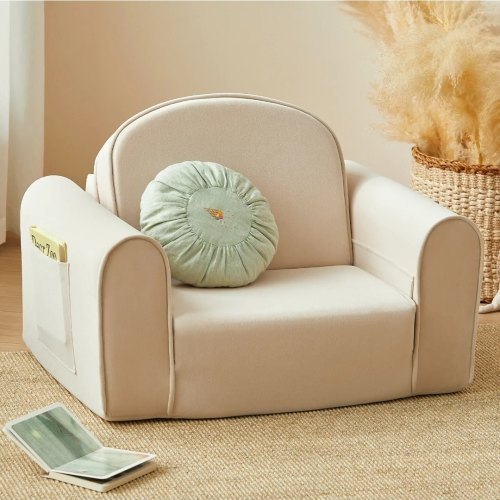 Tiny Land® GentleSnug Kid Chair - Beige White