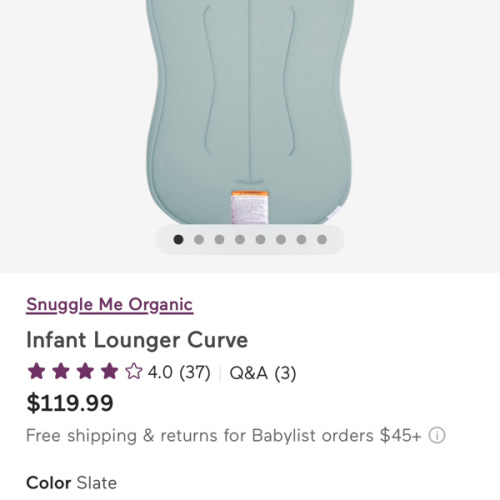 Infant Lounger Curve | Slate
