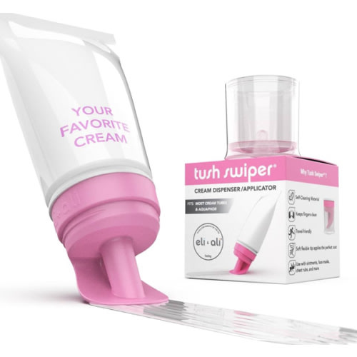 Eli & Ali Tush Swiper - Diaper Rash Cream & Butt Paste Applicator - Universal Fit for Most Diaper Creams | Mess-Free & Hygienic Alternative to Cream Spatula - Carry Less Baby Gear - Pink, 1 Pack