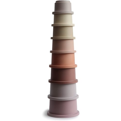 mushie Stacking Cups Toy 8pcs | Made in Denmark (Petal)