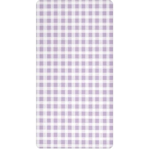 Lavender Gingham Waterproof Crib & Playard Sheet, Soft Fitted Cover