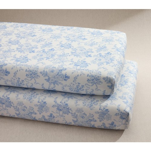 LoveShackFancy Damask Floral Organic Crib Fitted Sheet