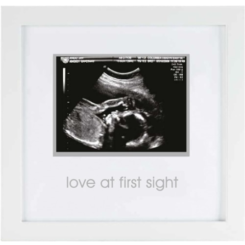Pearhead Love at First Sight Sonogram Picture Frame, Gender Neutral Ultrasound Keepsake, Ideal Pregnancy Gift, Baby Shower and Nursery Decor, 4”x3” Photo Insert, White