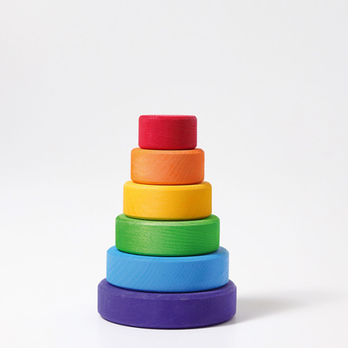 Grimm's Wooden Toys | Small Rainbow Stacking Tower