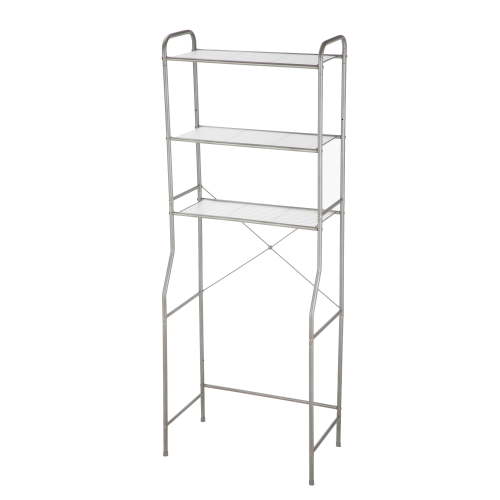 Mainstays 3-Shelf Over-the-Toilet Steel Storage Shelf Unit, Satin Nickel