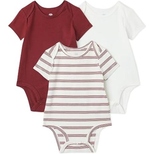 Amazon Essentials x Sofia Grainge Unisex Babies' Short Sleeve Crewneck Bodysuit, Pack of 3