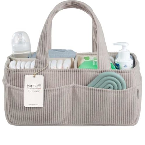 PUTSKA Baby Diaper Caddy Organizer, Nursery Basket