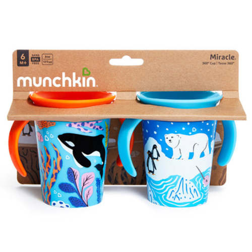 Miracle® 360° WildLove Trainer Cup, 6oz, 2pk | Munchkin