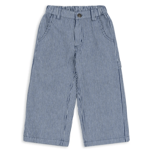 Luc Striped Organic Cotton Pants | Blue