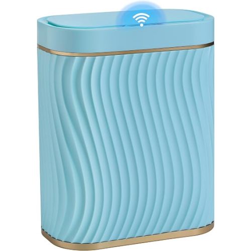 Ogikey Bathroom Small Trash Can with Automatic Touchless Lid, 2.6 Gallon Smart Garbage Can Narrow Waterproof Trash Bin for Bedroom, Office, Living Room