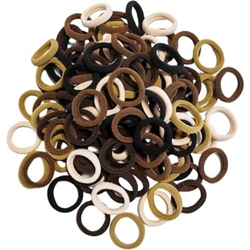 120 PCS Baby Hair Ties, Elastic Hair Bands Small Hair Ties for Girls Rubber Bands Elastic Ponytail Holders (Brown Series)
