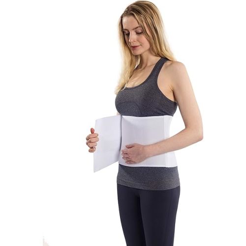 NYOrtho Postpartum Belly Binder, Abdominal Binder for Women, C-Section Recovery, Tummy Tuck Support, Belly Wrap for Postpartum, Swelling & Hernia - Latex-Free, Breathable - Medium 45"-60"