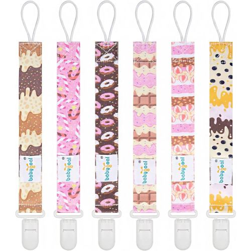babygoal Pacifier Clips, 6 Pack Binky Paci Holder Leashes Fits for Most Pacifiers and Binkies 6PB23