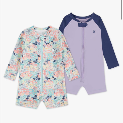 Hurley Baby 2-Pack Long Sleeve Rash Guard Coverall