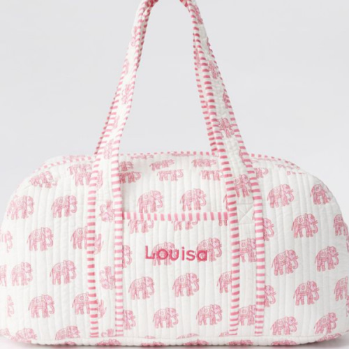 Block Print Duffle Bag