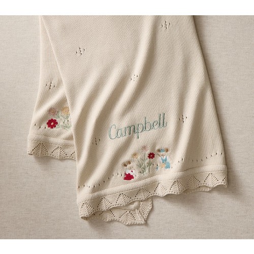 Mice & Friends Pointelle Baby Blanket