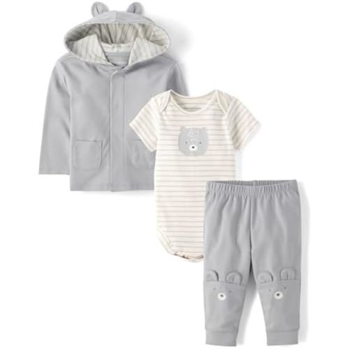 The Children's Place Unisex Baby And Newborn 3 Piece Set, Long Sleeve Jacket,short Sleeve Bodysuit, and Pant