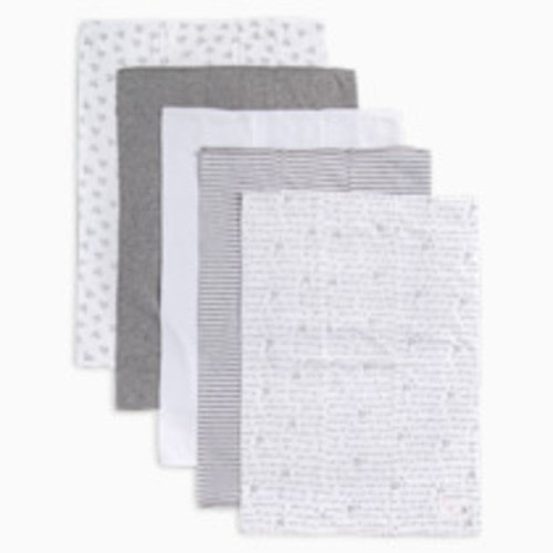 Burt's Bees Baby Organic Burp Cloth (5 Pack) - Heather Grey Pattern