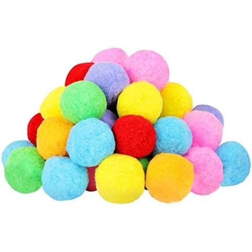 Very Large Assorted Pom Poms for DIY Creative Crafts Decorations, Assorted Colors (50Pack 2.5 Inch)