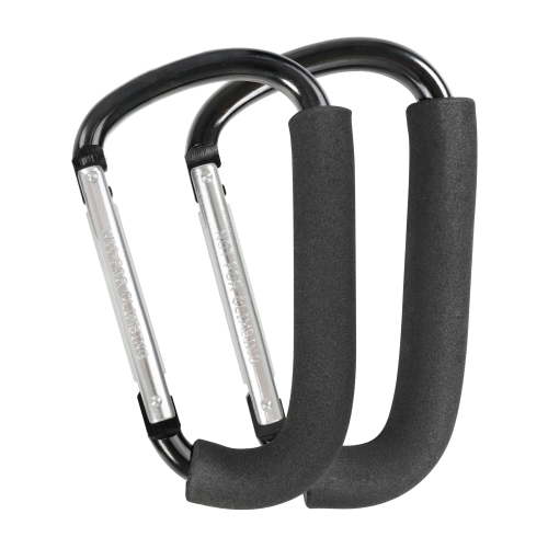 Stroller Hooks, 6.3" Large Stroller Clip, 2 Pack Stroller Hooks for Hanging Bags and Shopping, Stroller Accessories for Mommy, Large Carabiner