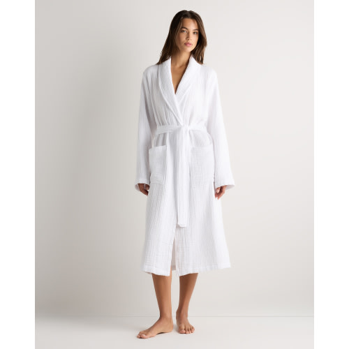 Soft Layered Turkish Cotton Robe in Mist