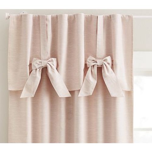 Evelyn Bow Valance Curtain, 84", Blush