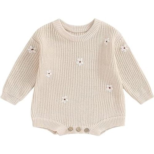 FYBITBO Baby Girl Boy Sweater Knit Oversized Pullover Sweatshirt Romper Onesie Warm Fall Winter Clothes Outfit Newborn