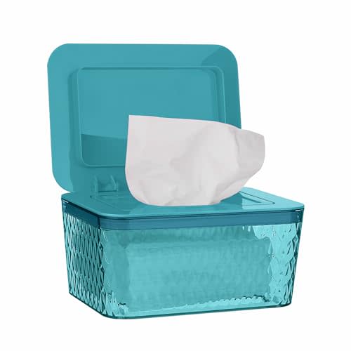 Wipes Dispenser, One-Handed Operation Wipe Holder, Green | Seal-Designed Wipes Container for Bathroom, Non-Slip, Keep Diaper Wipes Fresh