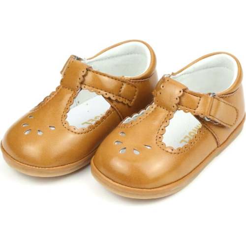 Baby Dottie Scalloped T-Strap Mary Jane, Spicy Mustard - L'Amour | Maisonette