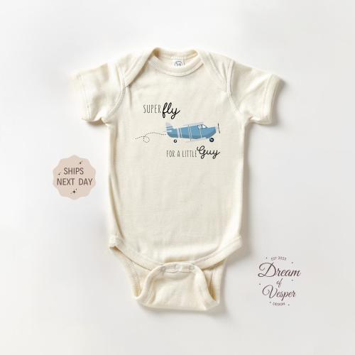 Super Fly for a Little Guy Airplane Baby Outfit, Future Pilot Baby, Airplane Bodysuit, Baby Shower Gift, Natural Baby Clothes, Funny Gift