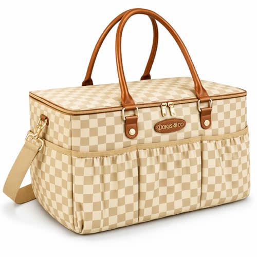 Luxe Diaper Caddy Organizer, Extra Large Collapsible Nursery Storage Tote for Baby Essentials & Travel