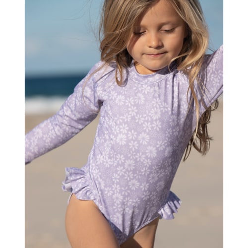 Zoe L/Slv Rashsuit - Purple Daisy Days