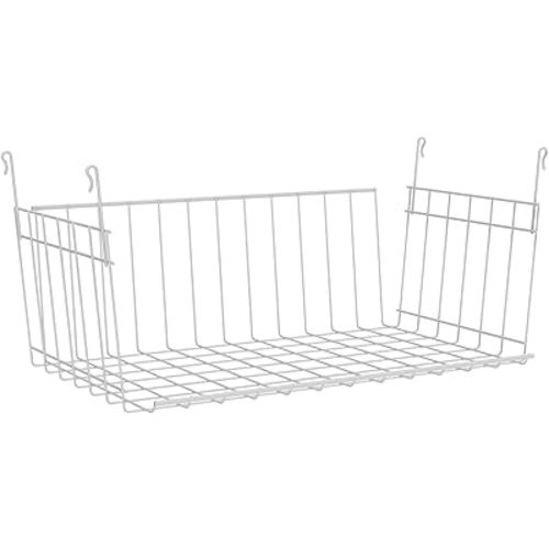 ClosetMaid Wire Hanging Shelf Basket for Storage, Organization in Closet or Pantry, No Assembly or Installation, Durable, 10.68"D x 18.39"W x 7.99"H, White