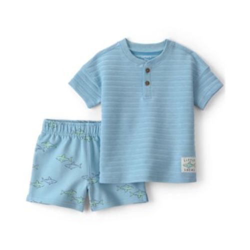 Baby Boys' Shark Top and Shorts, 2-Piece Set