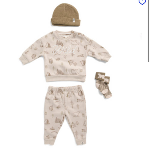 Newborn Boys 2pc Cozy Camping Print Sweatshirt And Sweatpants Set | Baby Boys (0-24m) | Marshalls
