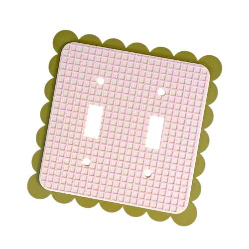 The Scalloped Waffle Light Switch Cover: Double Toggle - Matcha + Sakura