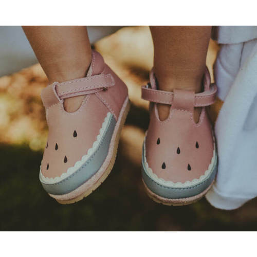 Nanoe Watermelon Classic Leather T-Bar Shoes, Rose Dawn - Donsje Amsterdam | Maisonette