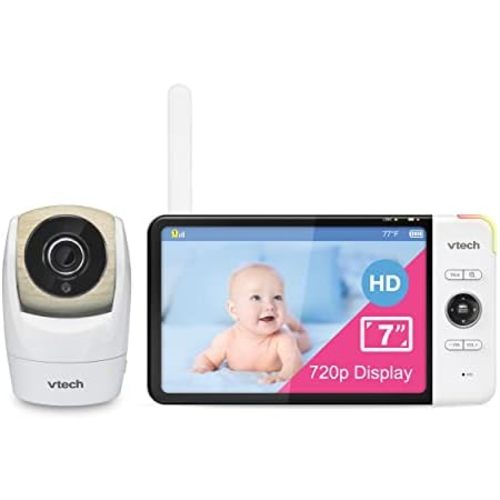 VTech Baby Monitor, No WiFi Secure Transmission – 7" 720p HD Screen, 15-Hour Battery, 360° Pan Tilt Zoom, 110° Wide Angle, Night Vision, 1000ft Range | VM919HD