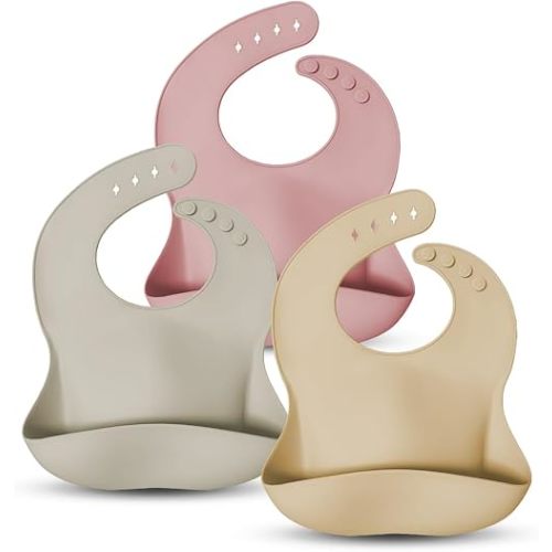 3Pack Baby Silicone Bibs