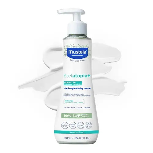Mustela Stelatopia+ - Lipid-Replenishing Cream - Moisturizer for Eczema-Prone Skin - With Natural Sunflower Oil and Prebiotic - For Babies, Kids & Adults - Fragrance Free - Various Sizes