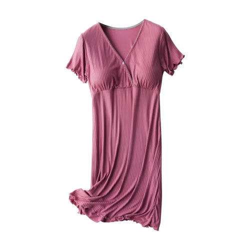yievot Womens Maternity Nightgown with Built-in Bra Short Sleeve Nursing Dress Breastfeeding Sleepwear for Women
