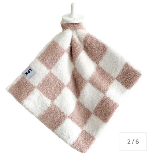 Checkered Plush Lovey | Latte – HoneyBug