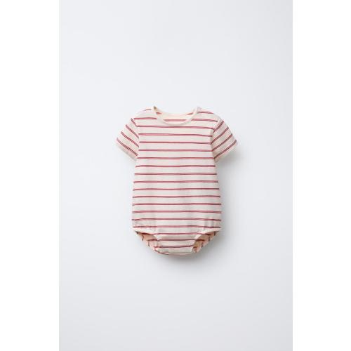 STRIPED KNIT BODYSUIT - Light ecru | ZARA United States