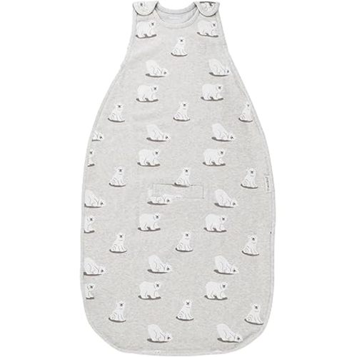 Woolino 4 Season Sleep Sack - Ultimate Merino Wool and Organic Cotton Sleeping Bag - Two-Way Zipper Adjustable Universal Size Sleep Sack for Baby (2-24 Months) - Polar Bear