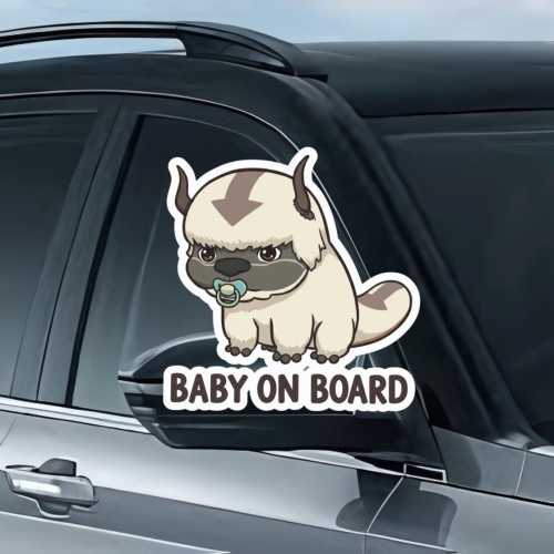 Flying Bison Baby On Board Magnet - Cute Anime Animal, Car Decal, Cute Vinyl, Anime Fan Gift, Weatherproof, New Parent, Car Window